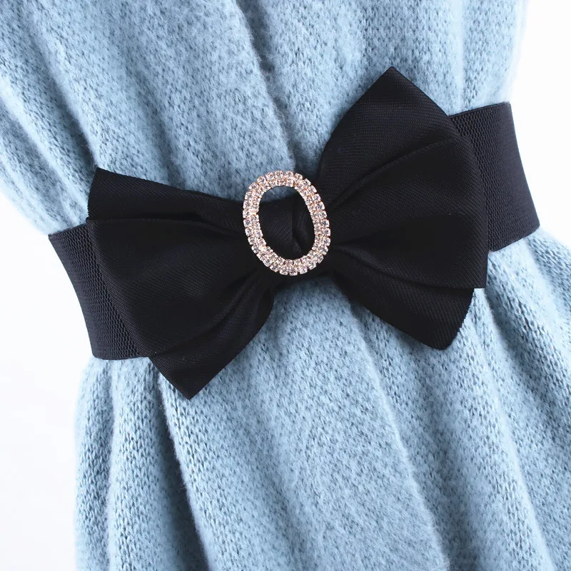 Ремень Эластичный женский с бантом модный широкий пояс в Корейском стиле