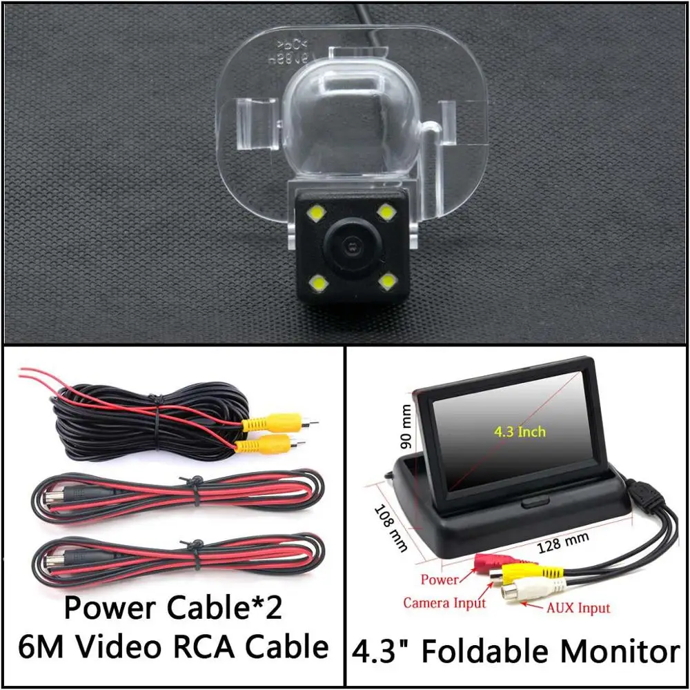 Cam N 4.3 inch Fold 4 Светодиодный свет камера заднего вида для hyundai Accent Solaris Creta ix20 Verna i25 Accent 4 RB 5D седан Автостоянка ЖК-зеркало монитор - Название цвета: Cam N 4.3 inch Fold