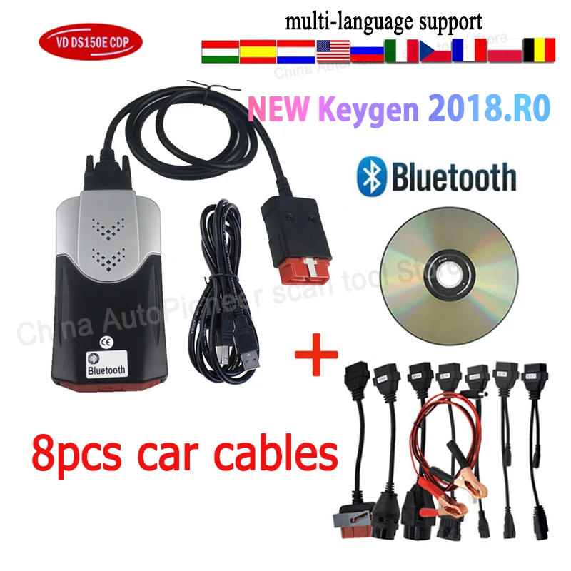Новинка 2021 года Keygen VCI VD DS150E Cdp Bluetooth 2018 R0/2017.R3 диагностические инструменты для