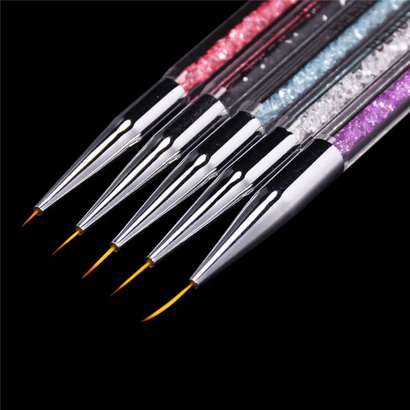 BeautyBigBang, 5 шт., кисть для дизайна ногтей, 2 способа, УФ-гель, акриловая кисть для рисования, лайнер, цветок, стразы, инструмент для маникюра, ручка для раскрашивания ногтей