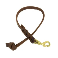 60cm short dog leash one step pet traction belt braided real leather dog walking training lead for small medium large big dogs