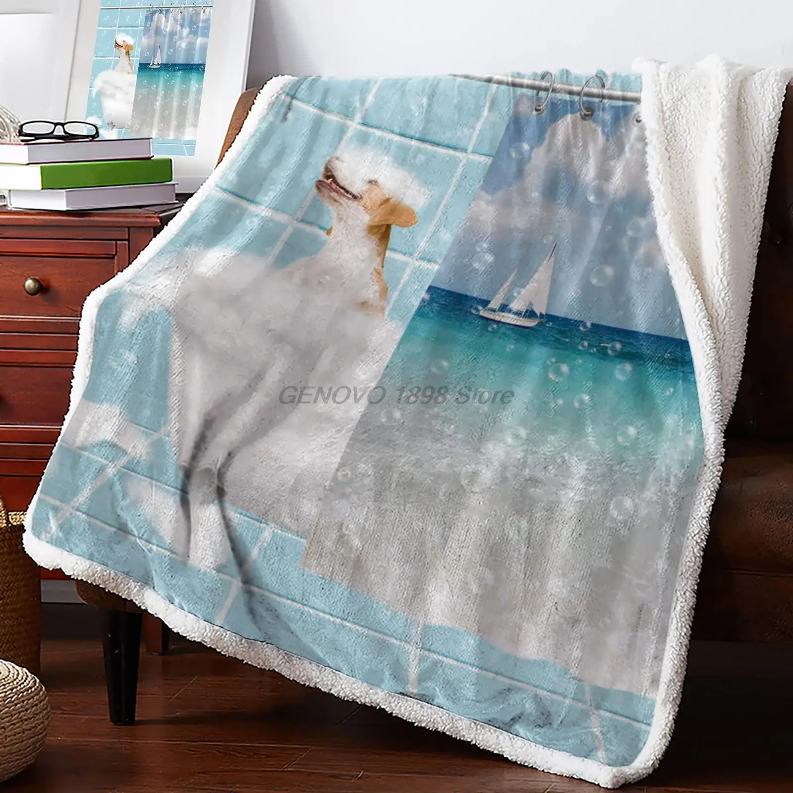 

Флисовое плюшевое одеяло s, пушистое мягкое одеяло, для купания собак и животных в ванной с душевой занавеской, одеяло, всесезонное легкое од...