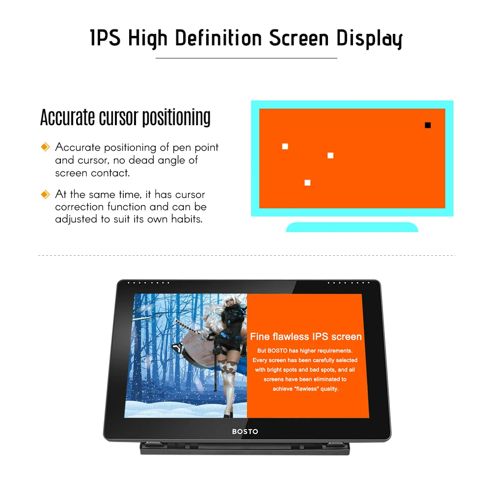BOSTO BT 16HD IPS HD графический монитор Рисование цифровой планшет Пассивная технология