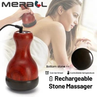 hot stone electric gua sha massager natural stone needle guasha scraping back neck face massage relax muscles skin lift care spa