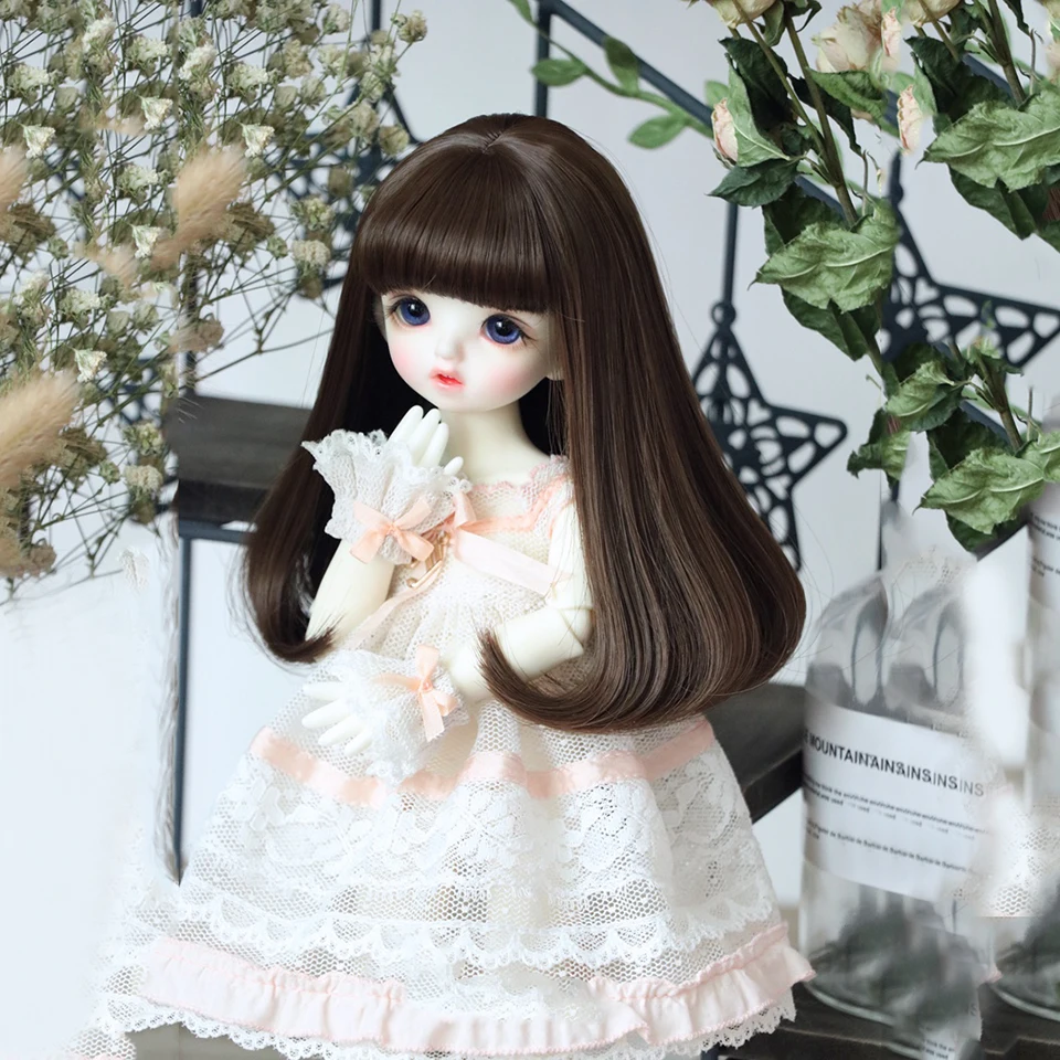

Bybrana BJD Doll 1/3 1/4 1/6 1/8 High TemperatureFiiber Wig Long PearFLlower Bangs Curly Hair