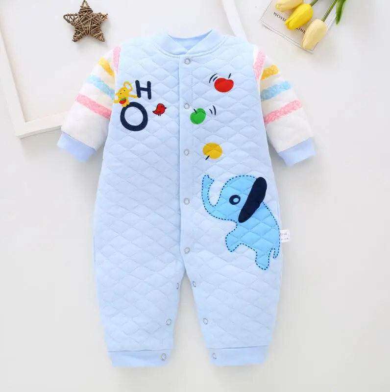 Детские комбинезоны для новорожденных Хлопковые теплые Осенние Комбинезоны с