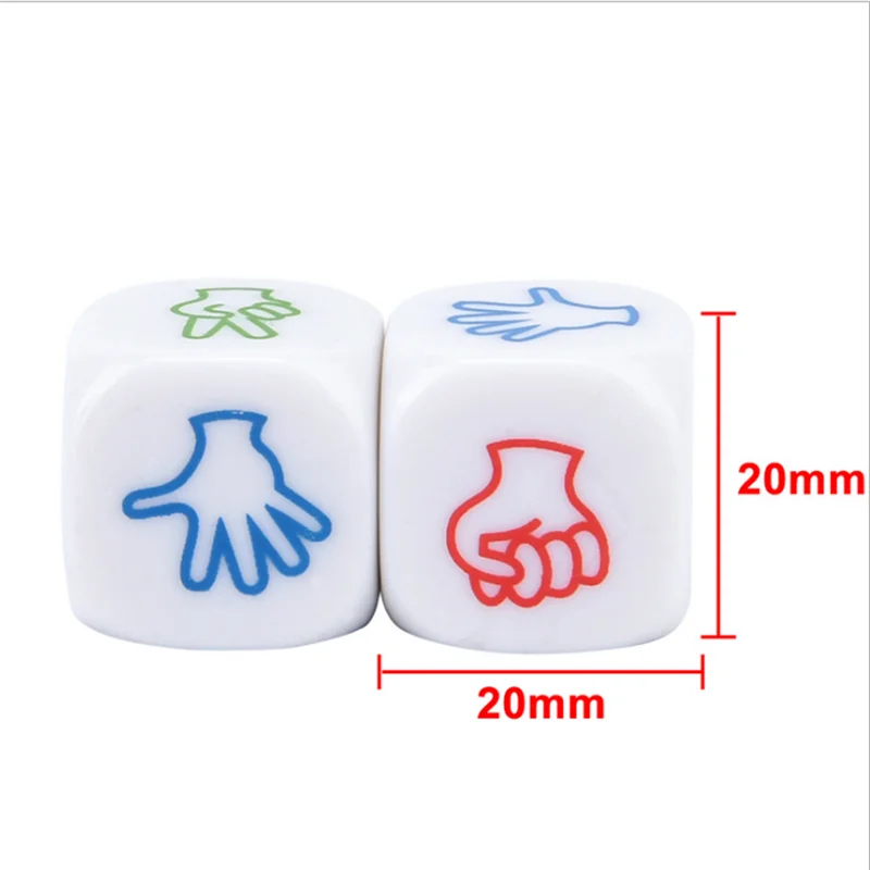 4 шт. 20 мм питьевой вина игры в кости взрослого рок Бумага ножницы указывающий