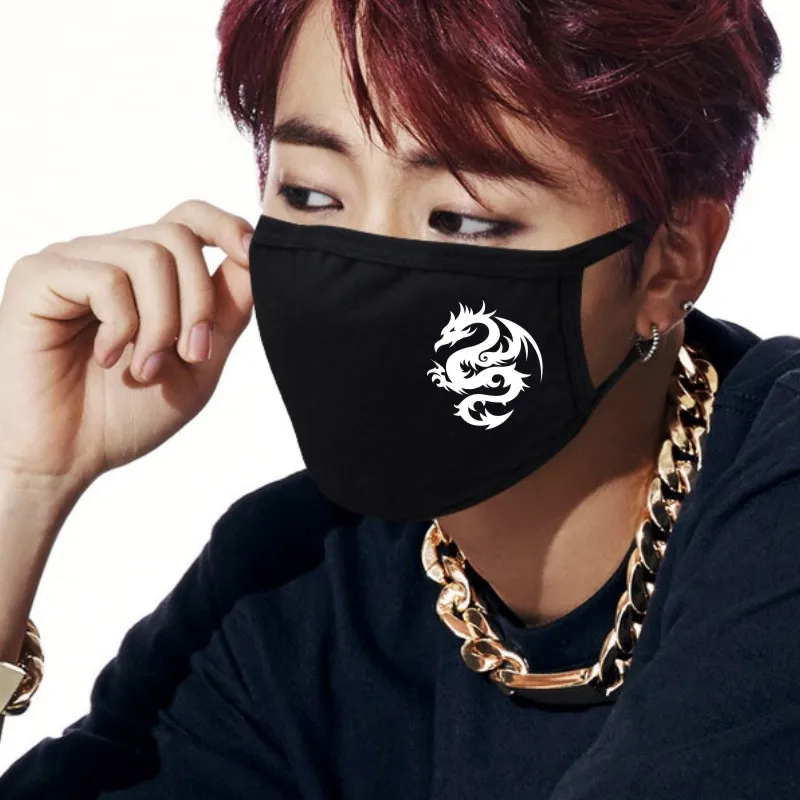 Корейская популярная аниме маска зимняя теплая Тканевая для рта Пылезащитная