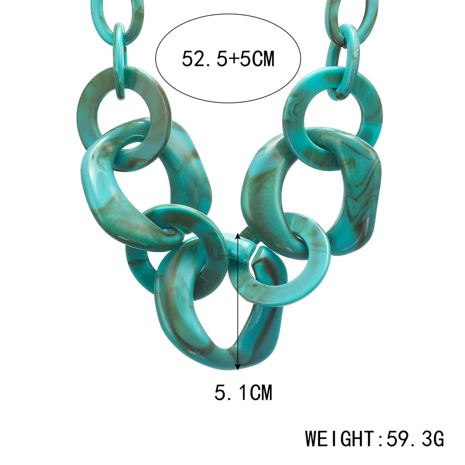 Женское акриловое ожерелье с геометрическим рисунком массивное длинным
