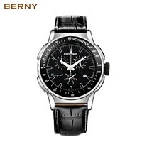 berny mens quartz watches sport day date luminous multiple dial male clock 10atm waterproof watch for men relogio masculino