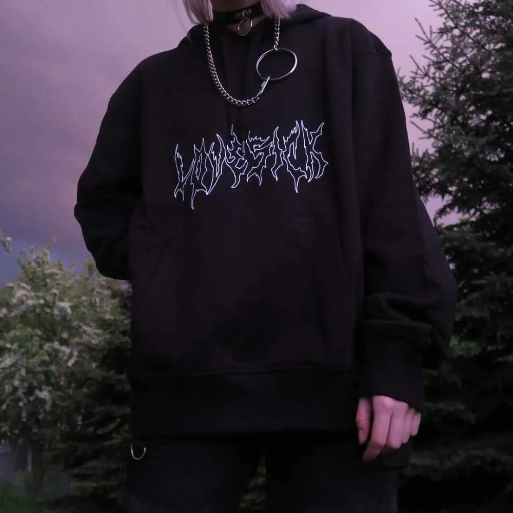 

Женская Толстовка Harajuku, теплая, в готическом стиле, с надписью