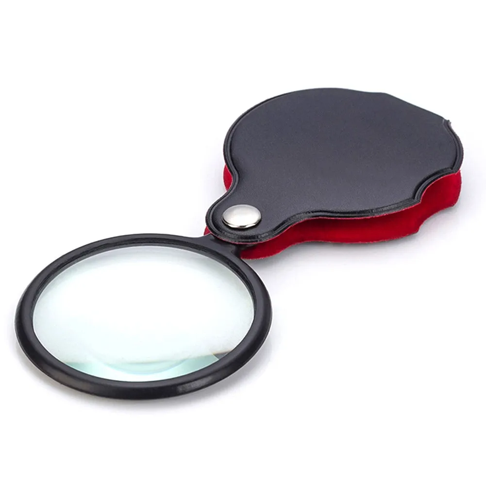 

Portable Handheld Magnifier 8X Leather Magnifier Magnifier Pocket Magnifier Reading, Jewelry Magnifying Glass, Promotion Gift
