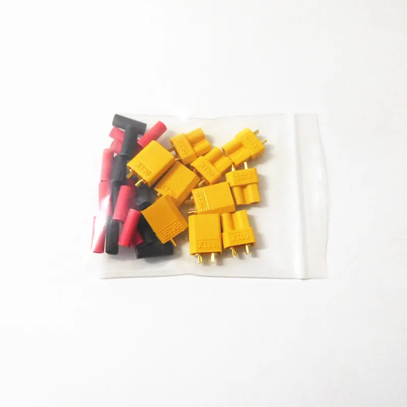 Штекерные и гнездовые разъемы для аккумуляторов XT30 2 мм золотистые 100 шт.