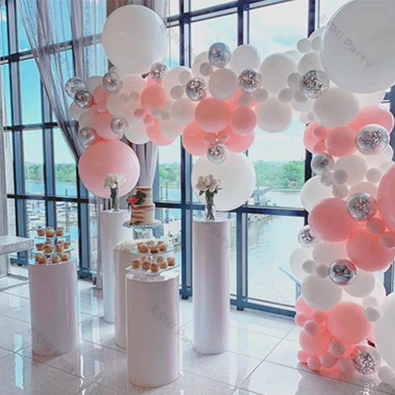 

105pcs Macaron Pink Balloons Garland Chain Wedding Accessory Decoration Doubled Chrome Gold Ballon ArchChildren's Day Decor