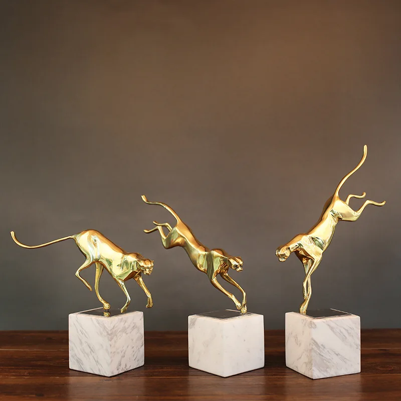 3 шт./компл. светильник роскошные ремесла Lucky Leopard скульптура украшения желтая