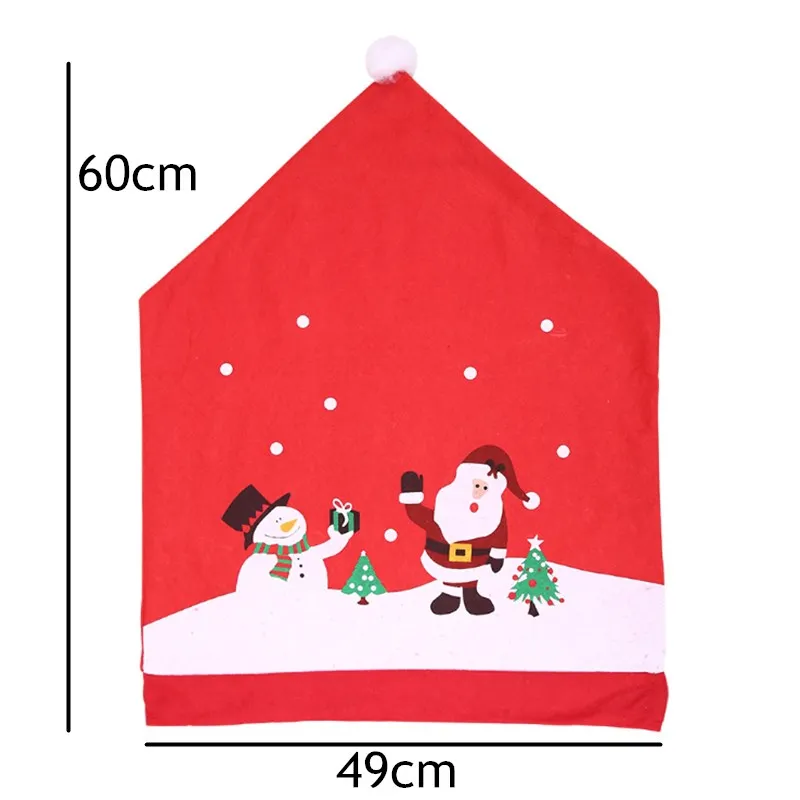 1 шт. рождественское покрытие для стула мультяшный персонаж Санта Клаус и