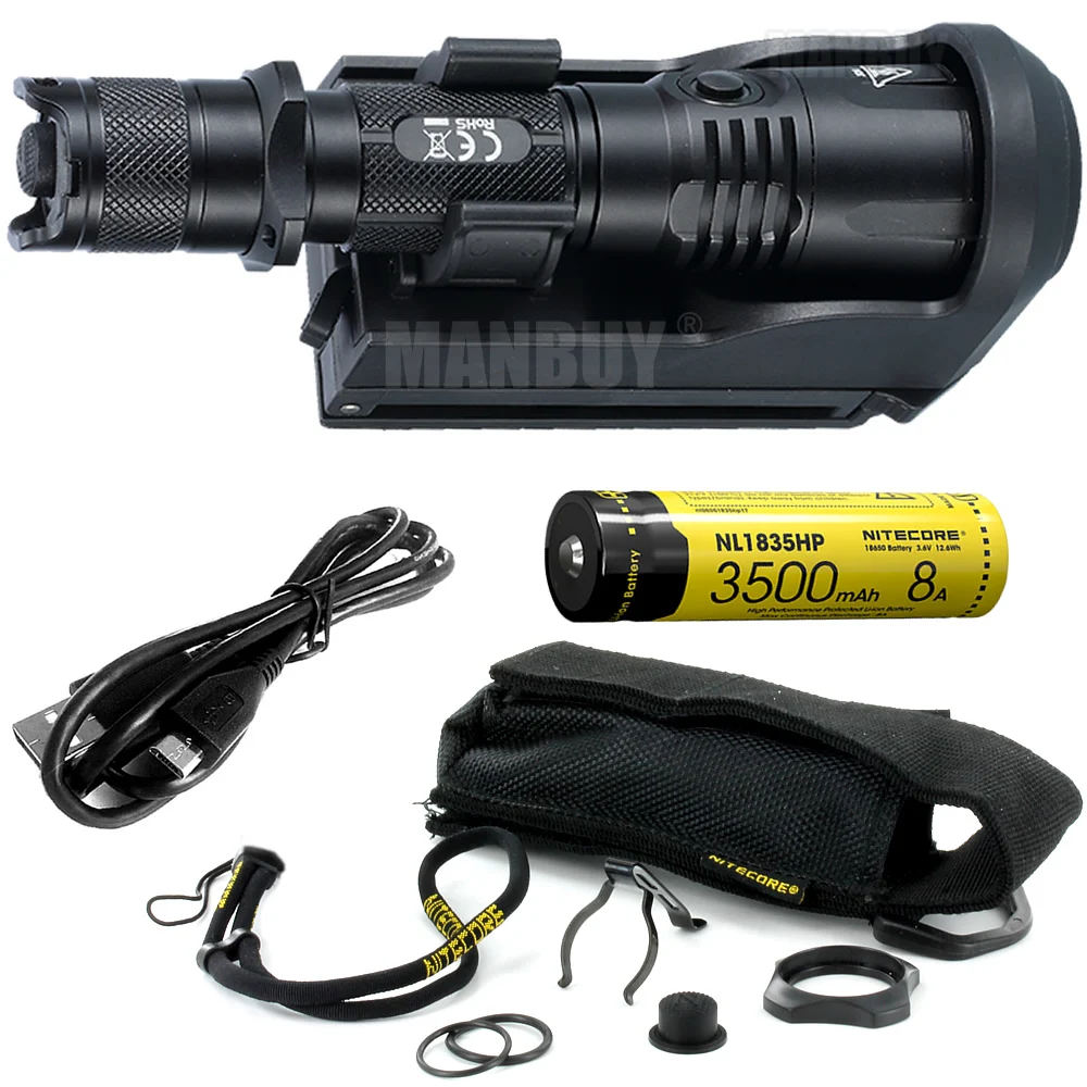 NITECORE MH25GTS с кобурой NTH25 + Перезаряжаемая батарея 18650 1800 люмен тактический