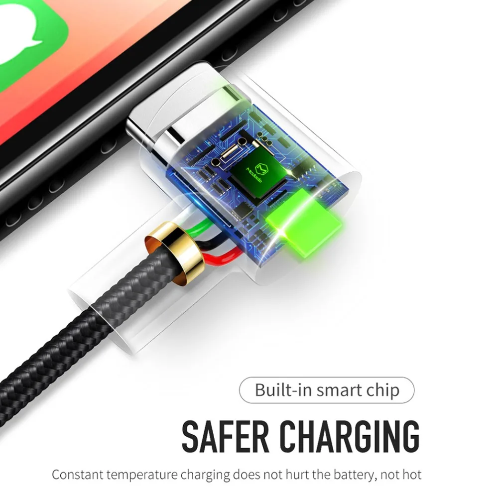 Mcdodo USB кабель для iPhone светодиодный шнур для быстрой зарядки данных для iPhone XS MAX X XR 8 7 6 Plus 6s iPad USB кабель для зарядки мобильных телефонов