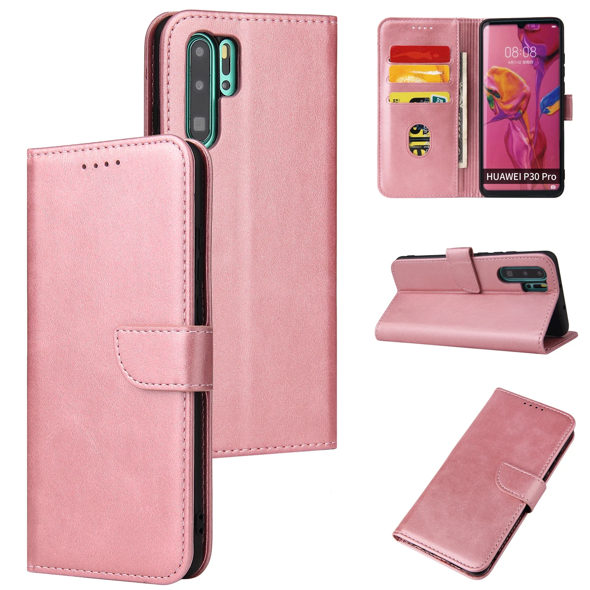 

Business Leather Case for Huawei P50 P40 P30 P20 Pro Y7A Y8P Y6P Y5P Nova 7 P Smart Card Holder Wallet Flip All Inclusive Cover