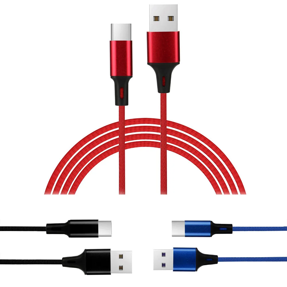 1 м USB C Type 3 автоматическое отключение быстрой зарядки нейлон для Huawei зарядный