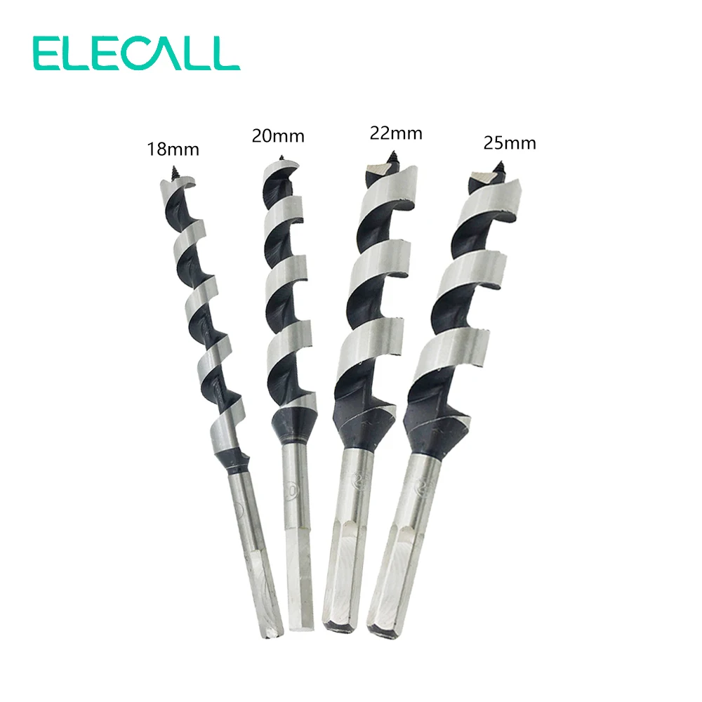 

Elecall Twist Drill Carbon Steel Sharp Auger Bit For Woodworking Tool 18/20/22/25*220mm