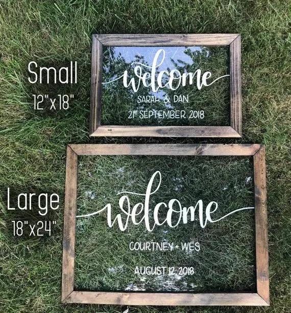 

Welcome Wedding Sign, Personalized Bride And Groom Name Date Party Welcome Sign Wedding Decoration
