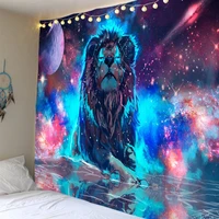 lingxia dream starry lion printing tapestry soft and easy to care for wall decoration hanging cloth