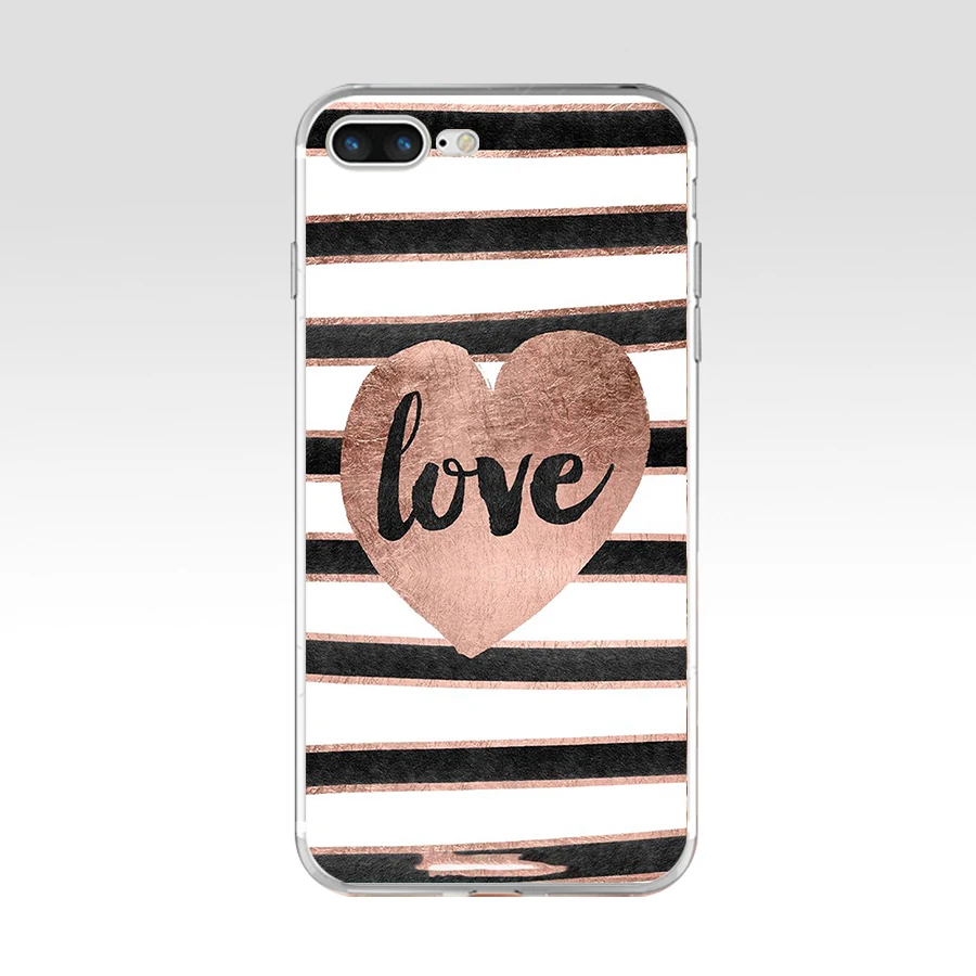 365fg gold rose love heart soft tpu silicone cover case for apple iphone5 5s se 6 6s 7 8 plus x xr xs max free global shipping