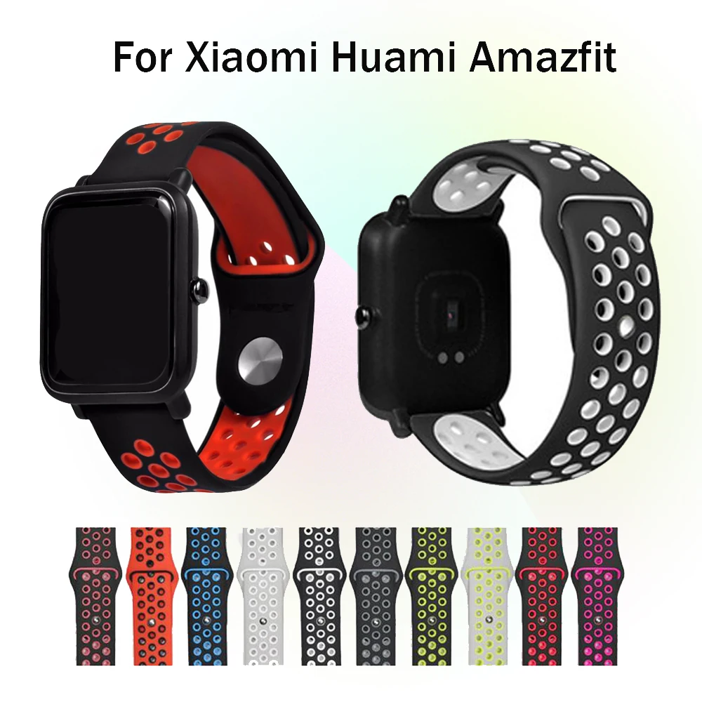 Спортивный силиконовый сменный ремешок на запястье для Xiaomi Huami Amazfit GTR 47 42 мм