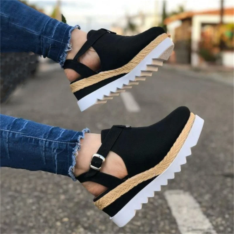 

Women's Fashionable and Sweet Leisure Travel Suede Solid Round Head Mid Slope Heel Anti Slip Comfortable Classic Shoes YX271