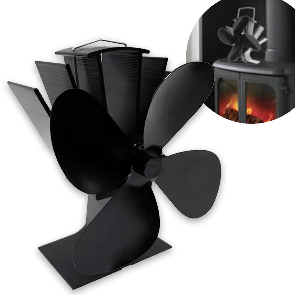 Smoke-free Blower Wood Stoves Home Fireplace Eco-friendly Chimney 4 Blades Fan Without Electricity Heat-driven | Обустройство дома