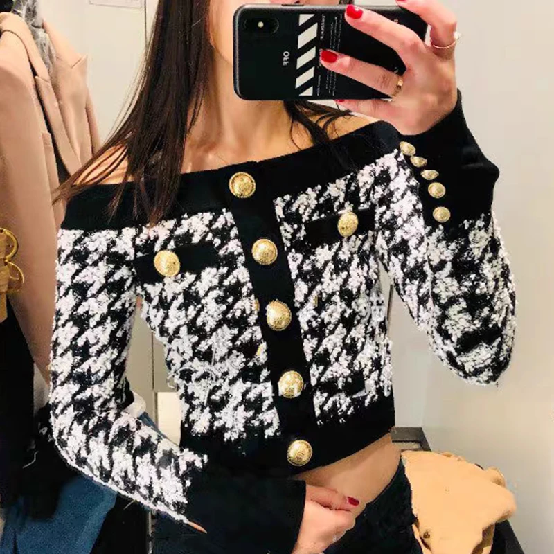 Осенние твидовые женские куртки топы однобортное женское короткое пальто на