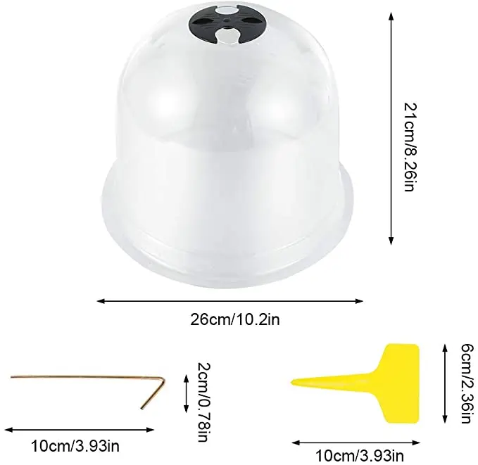 

Garden Plant Garden Plastic Cloche Plants Bell Dome Plant Cover Frost Guard Pest Control Anchoring Stakes Gardening Accessories