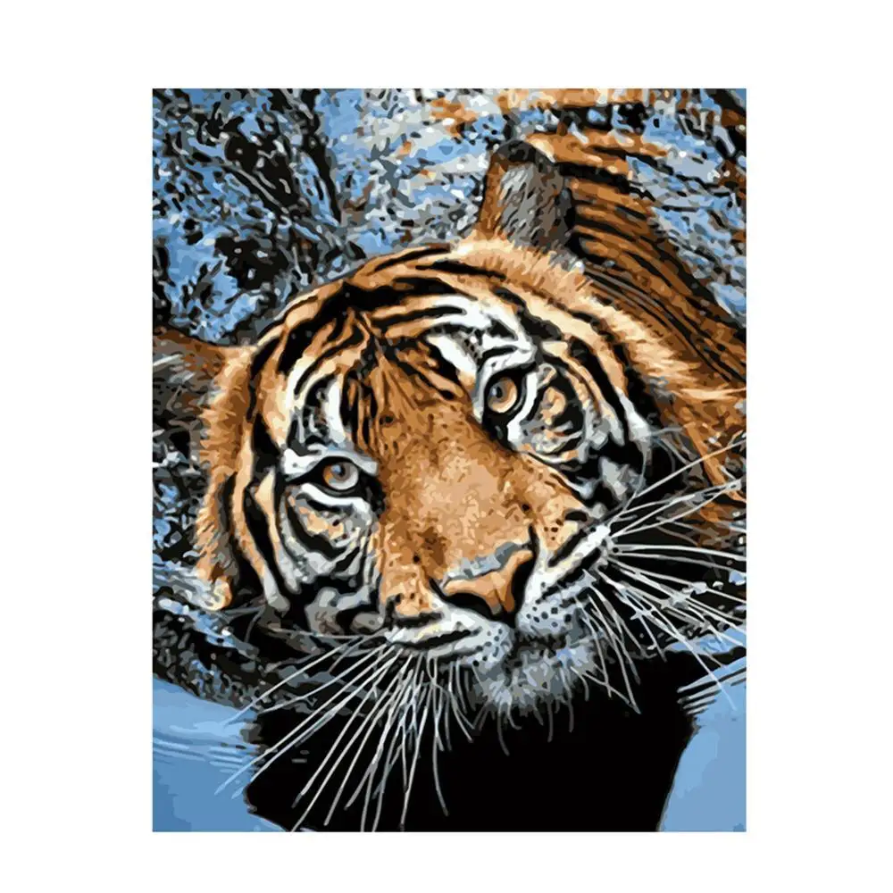 

Hot Sale 60% Animal DIY Frameless Oil Painting By Numbers Kit Living Room Home Wall Decor