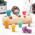 Деревянный игрушечный набор Монтессори для детей, 2 года, имитация грибов, игра, подходящий размер, познавательные развивающие Математические Игрушки