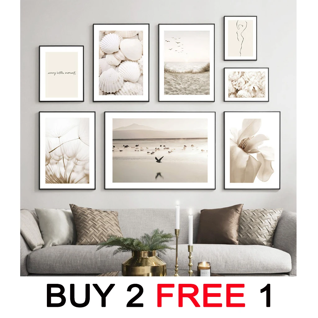 

Nordic Light Color Beige White Landscape Art Canvas Modern Fashion Simple Painting Poster Print Picture Living Room Home Canvas