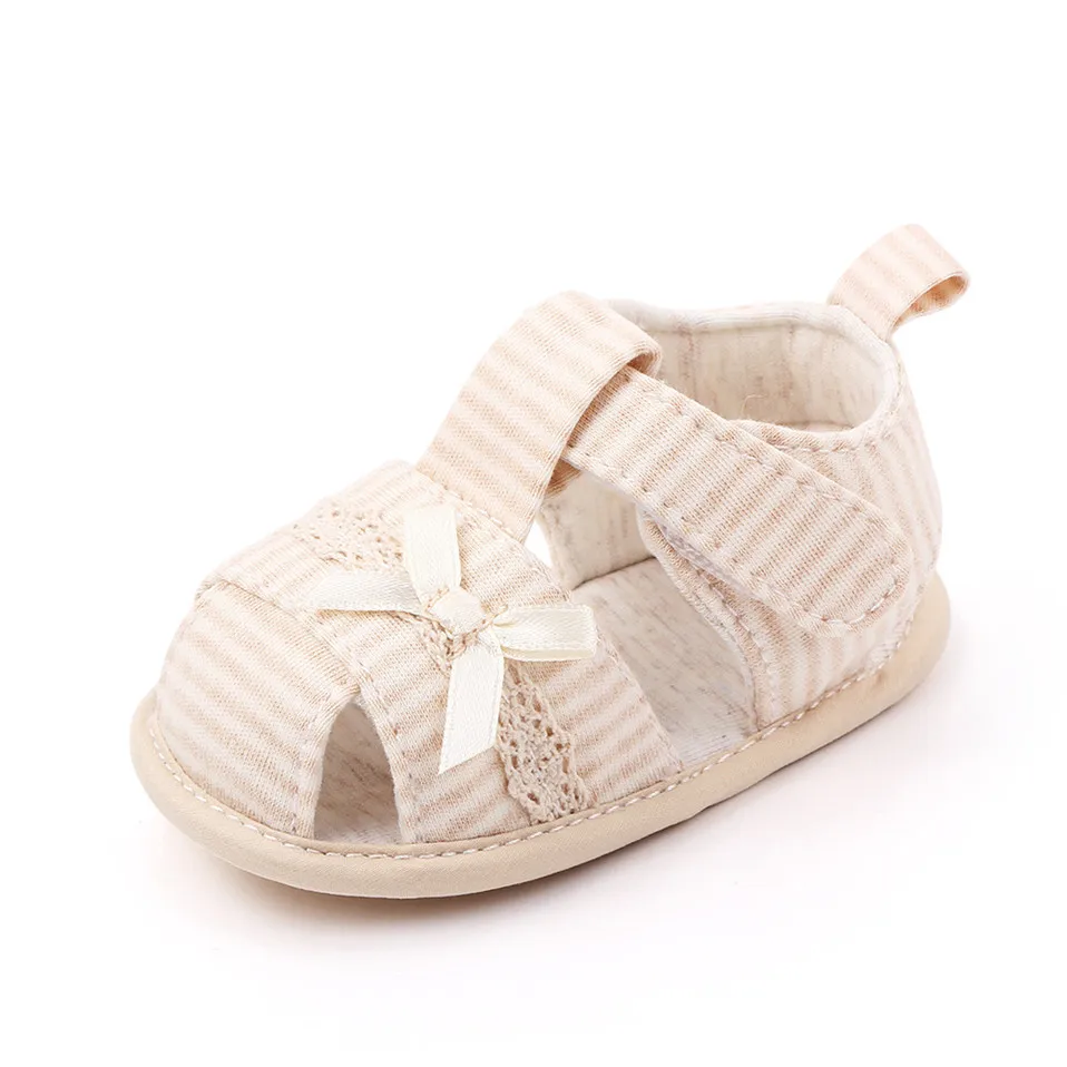 

Baby Crib Shoes For newborn Summer Cute Striped Anti-Slip Soft Sole Beach Shoes Cute Infant Toddler For 0-18M