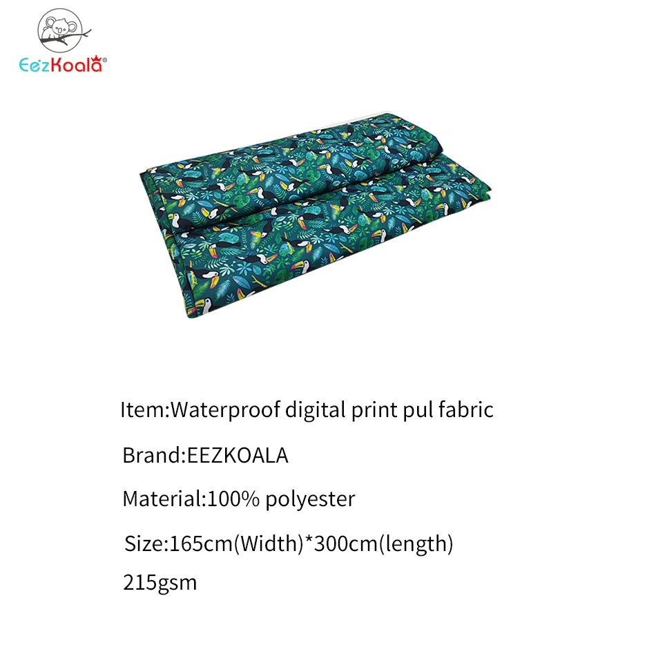 Eezkoala-tela PUL con estampado Digital para pa&ntilde;ales, tejido impermeable de TPU para pa&ntilde;ales de beb&eacute;, bolsas h&uacute;medas, Material transpirable, 1M-1