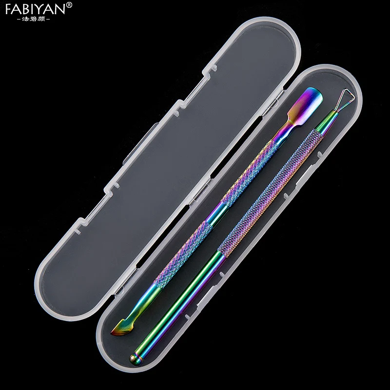 2 шт. Радужный инструмент для маникюра кутикулы с коробкой УФ-гель удаления