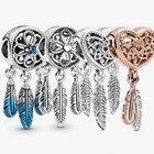 Оригинал серебряные бусины 925 пробы Ловец снов Шарм Подвеска, соответственные Пандоре обаятельные браслеты для женщин, хорошее ювелирное изделие, браслет для производства комплектующих для