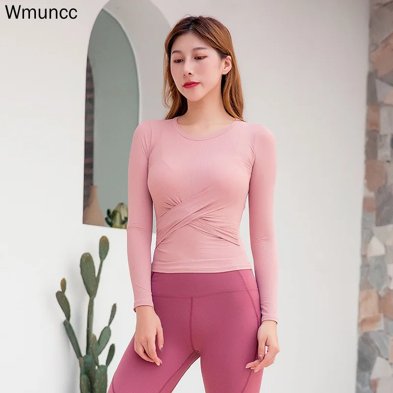 Женский топ для йоги Спортивная футболка с длинным рукавом быстросохнущая
