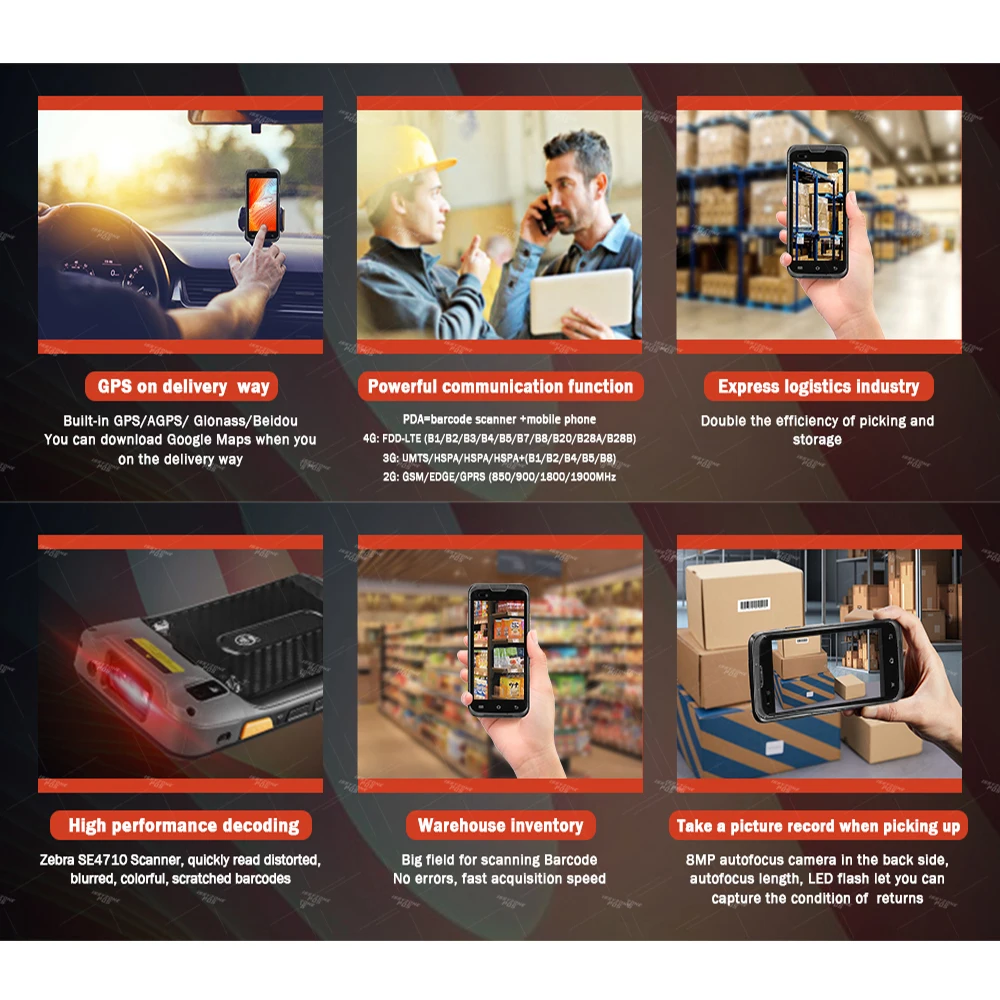 PDA IssyzonePOS на Android 7 1 прочный POS терминал ручной сканер штрих кодов Zebra 2D NFC 4G WiFi GPS