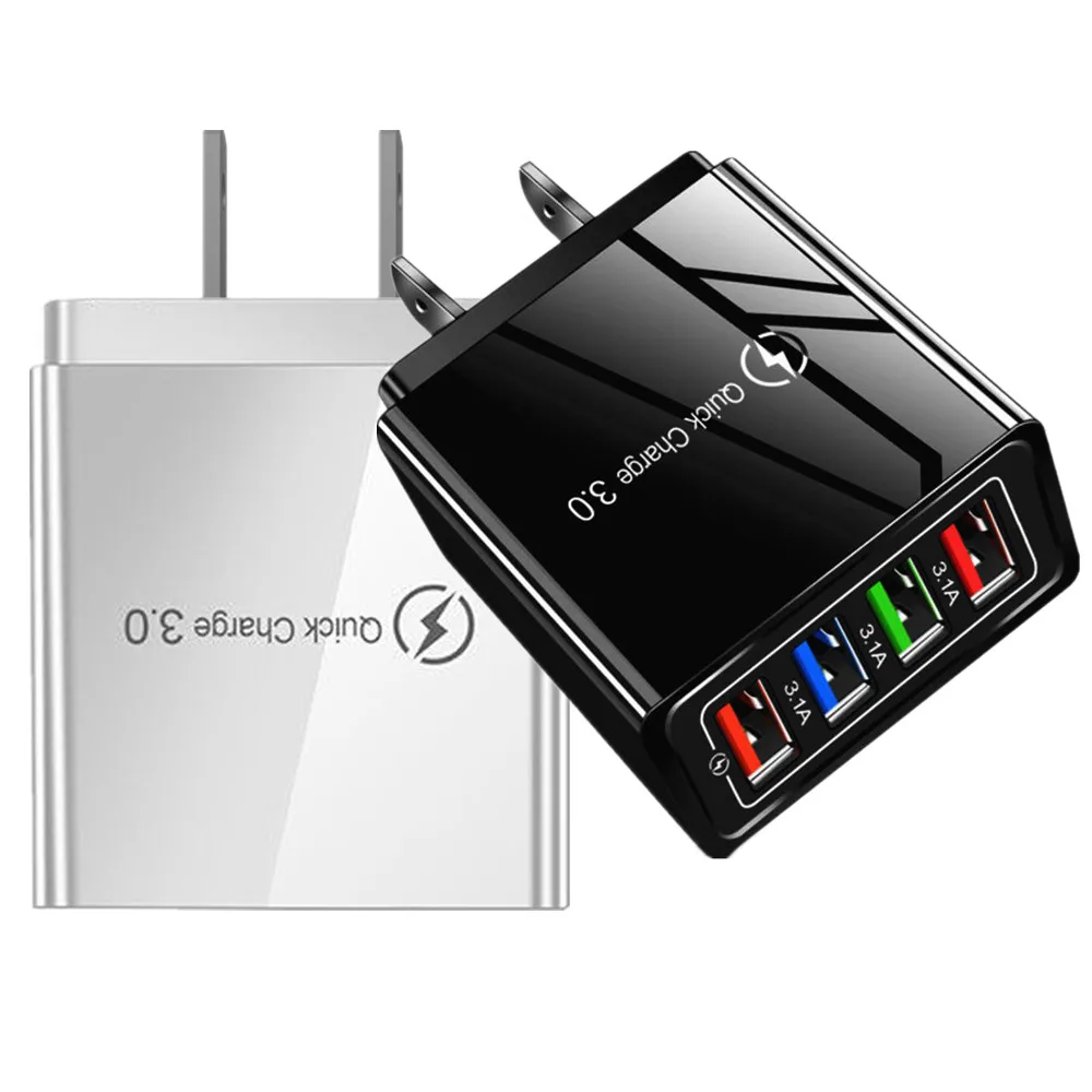 

Устройство зарядное сетевое с 4 USB-портами и поддержкой быстрой зарядки, 3,0, 3,0 шт.