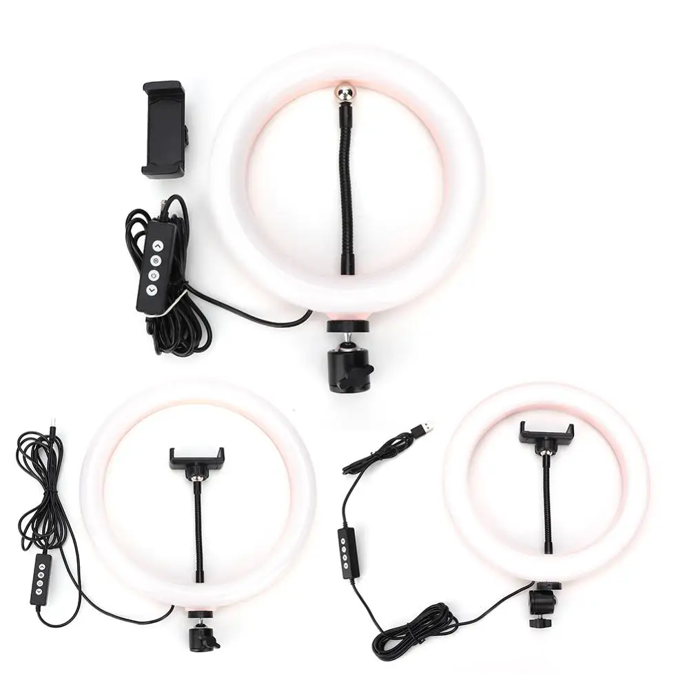 Live LED Selfie Ring Light Studio Photography Photo Fill with Tripod for Permanent Makeup Tattoo Accessory Cute Pink | Красота и