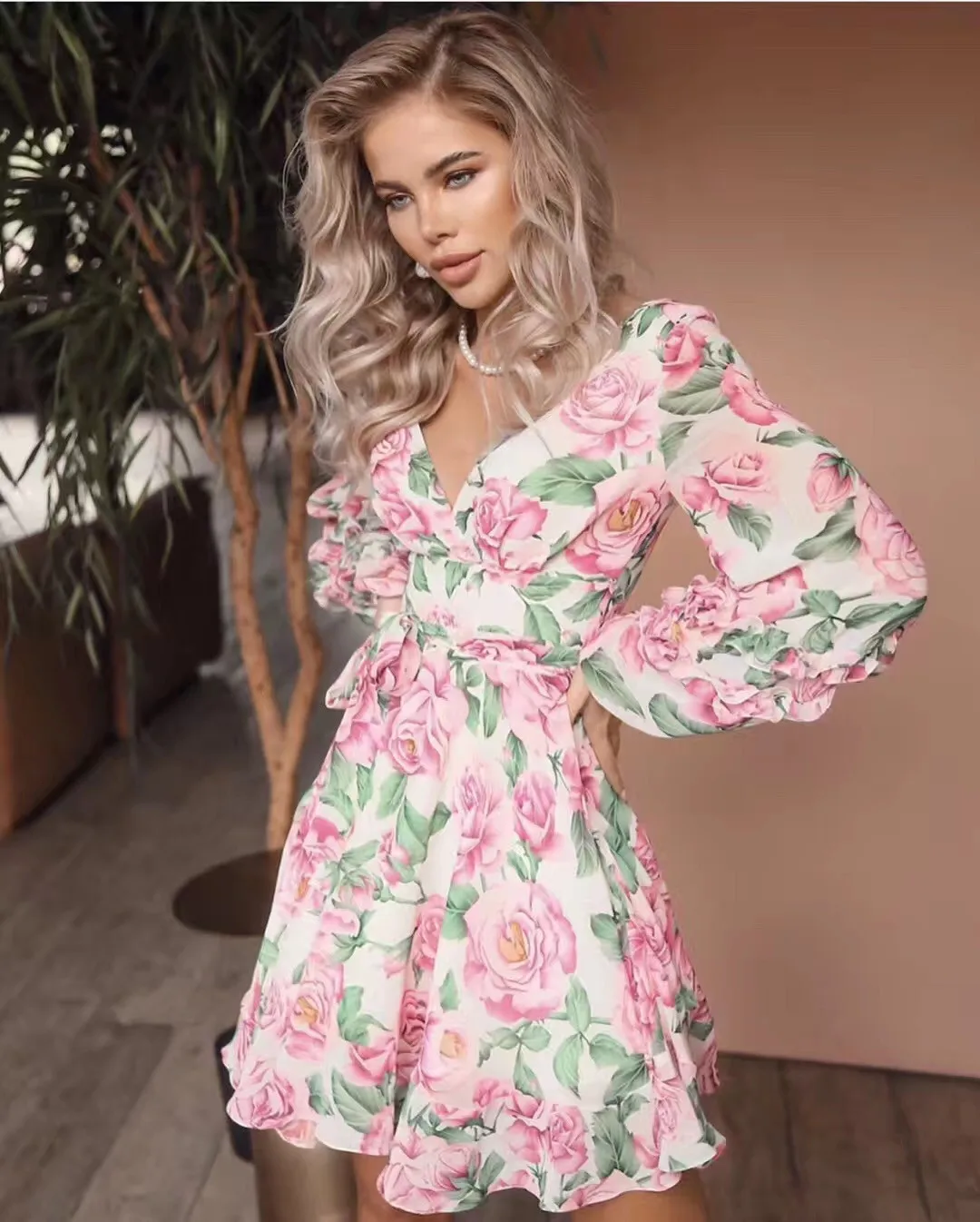 Сексуальное шифоновое платье с v образным вырезом женское длинное летнее