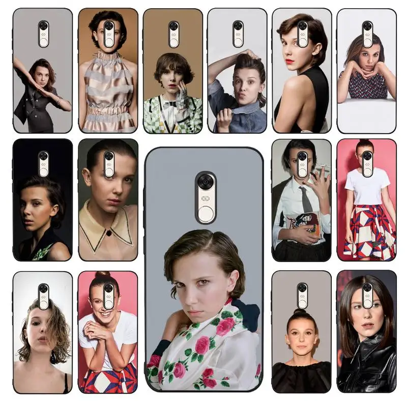 

MaiYaCa Millie Bobby Brown Phone Case for Redmi 5 6 7 8 9 A 5plus K20 4X 6 cover