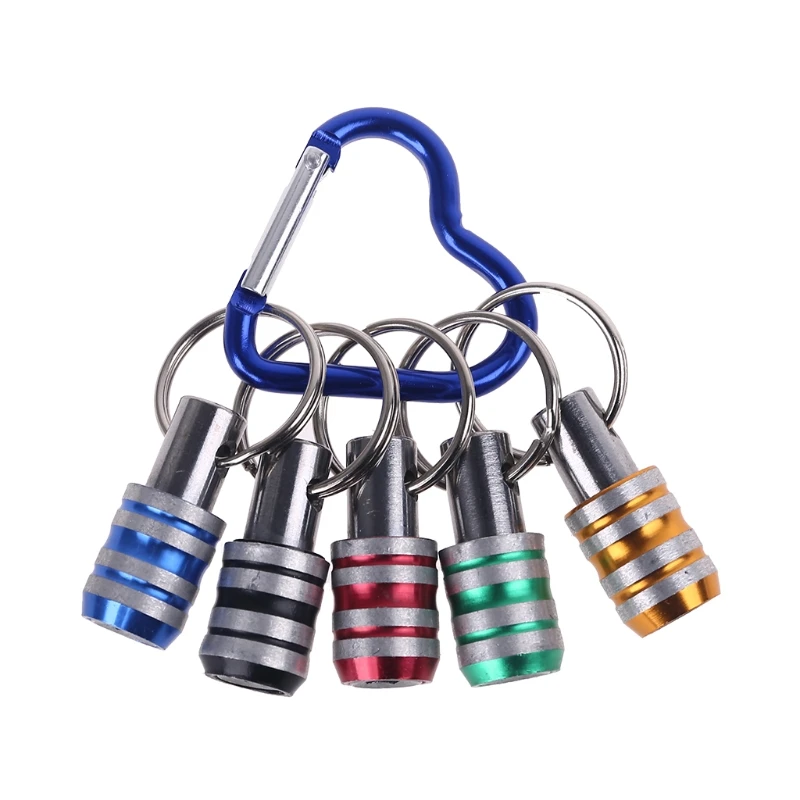 

5Pcs 1/4inch Hex Shank Screwdriver Bits Holder Extension Bar Drill Screw Adapter Quick Release Keychain