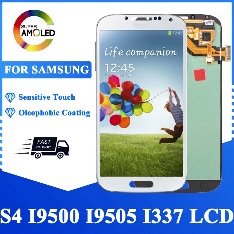100% Оригинальный 5 0 &quotS4 ЖК-дисплей для SAMSUNG Galaxy S4 Сенсорный экран дигитайзер в
