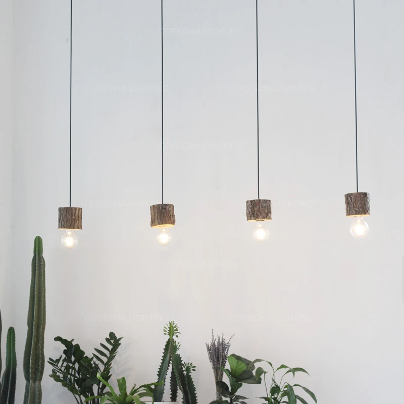 Подвесной светильник из натурального дерева 1 одиночная лампа подвесной шнур в