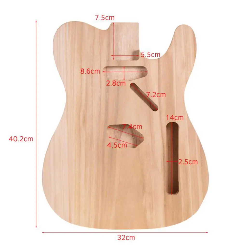 

Unfinished Guitar Body fit for TL-T02 Electric Guitar Maple Wood DIY Parts Durable Fine Workmanship Guitar Body 40.2x32cm